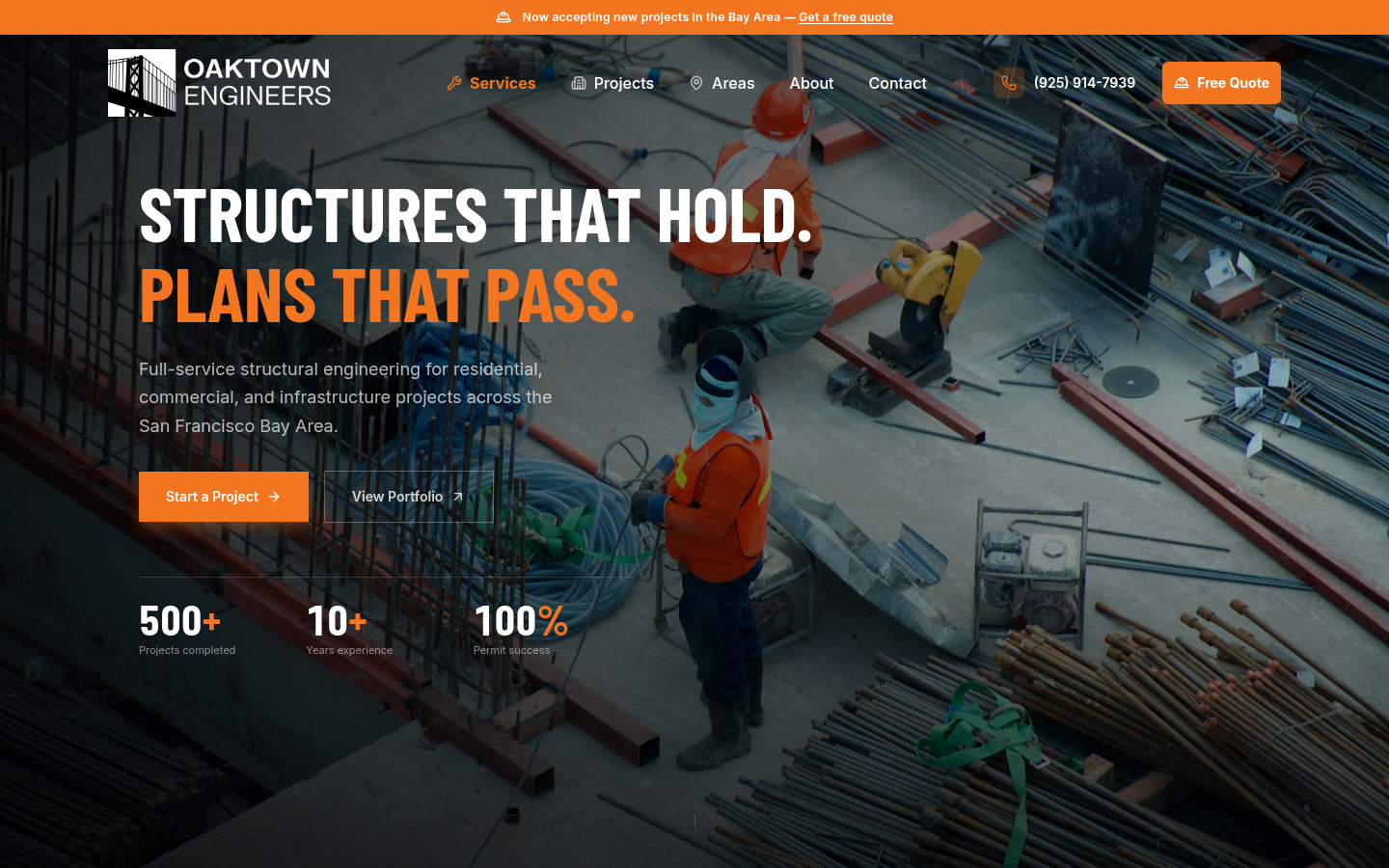 Oaktown Engineers website design