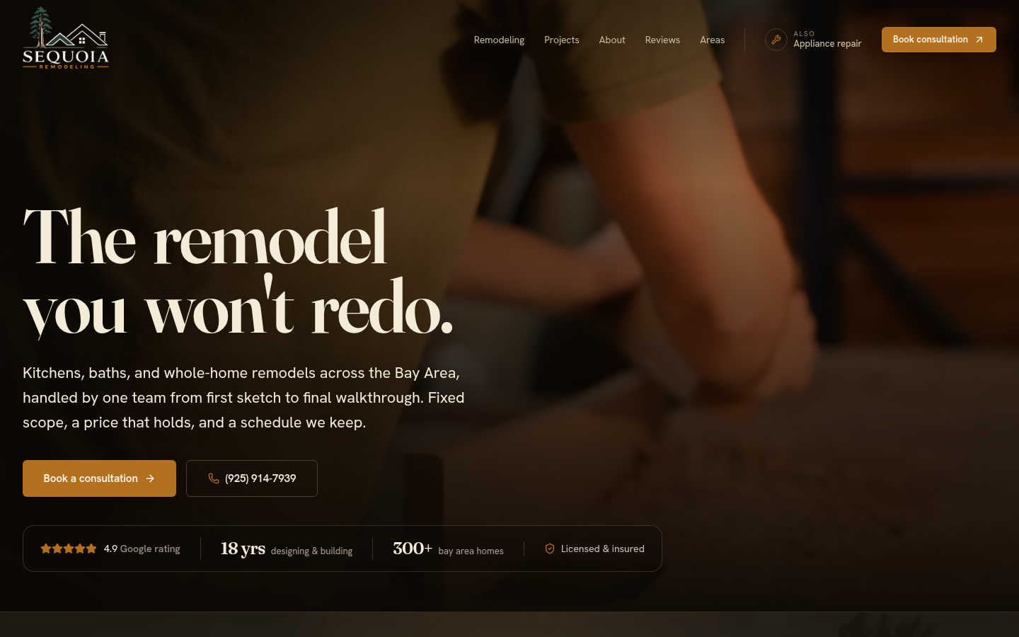 Sequoia Remodeling website design